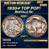 1930-p Buffalo Nickel TOP POP! 5c ms67+ SEGS