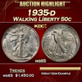 1935-d Walking Liberty Half Dollar 50c ms65 SEGS