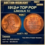 1912-p Lincoln Cent TOP POP 1c ms67+ RD SEGS