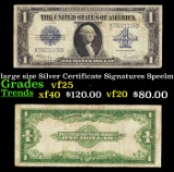 1923 $1 large size Silver Certificate Grades vf+ Signatures Speelman/White