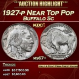 1927-p Buffalo Nickel Near Top Pop 5c ms67+ SEGS