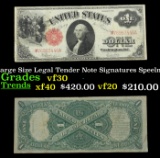 1917 $1 Large Size Legal Tender Note Grades vf++ Signatures Speelman/White