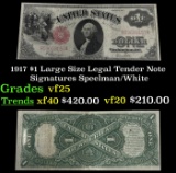 1917 $1 Large Size Legal Tender Note Grades vf+ Signatures Speelman/White