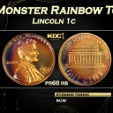 PCGS 1964 Proof Lincoln Cent Monster Rainbow Toned 1c pr68 rb PCGS