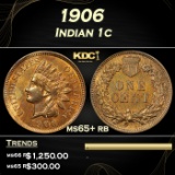 1906 Indian Cent 1c Grades ms65+ rb