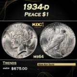 1934-d Peace Dollar $1 Grades ms64
