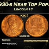 1930-s Lincoln Cent Near Top Pop! 1c Grades ms66 rd