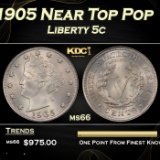 1905 Liberty Nickel Near Top Pop 5c ms66 SEGS