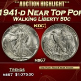 1941-d Walking Liberty Half Dollar Near Top Pop 50c ms67 SEGS