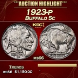 1923-p Buffalo Nickel 5c ms66 SEGS