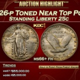 1926-p Standing Liberty Quarter Toned Near Top Pop 25c ms66+ fh SEGS