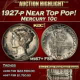 1927-p Mercury Dime Near Top Pop! 10c ms67+ FSB SEGS
