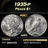 1935-p Peace Dollar $1 Grades ms65