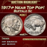 1917-p Buffalo Nickel Near Top Pop! 5c ms67+ SEGS