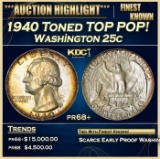 1940 Proof Washington Quarter Toned TOP POP! 25c pr68+ SEGS