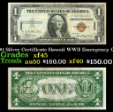 1935A $1 Silver Certificate Hawaii WWII Emergency Currency Grades xf+