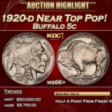 1920-d Buffalo Nickel Near Top Pop! 5c ms66+ SEGS