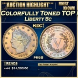 1909 Proof Liberty Nickel Colorfully Toned TOP POP! 5c pr68 SEGS