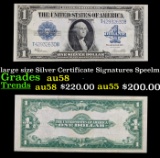 1923 $1 large size Silver Certificate Grades Choice AU/BU Slider Signatures Speelman/White