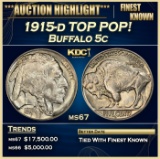 1915-d Buffalo Nickel TOP POP! 5c ms67 SEGS