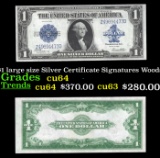 1923 $1 large size Silver Certificate Grades Choice CU Signatures Woods/White