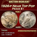 1926-p Peace Dollar Near Top Pop $1 ms66+ SEGS