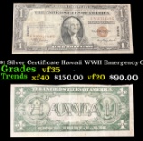 1935A $1 Silver Certificate Hawaii WWII Emergency Currency Grades vf++