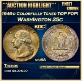 1946-d Washington Quarter Colorfully Toned TOP POP! 25c ms68 SEGS