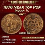 1876 Indian Cent Near Top Pop 1c ms66+ rb SEGS