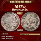 1917-d Buffalo Nickel 5c ms66 SEGS