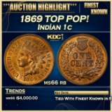 1869 Indian Cent TOP POP! 1c ms66 rb SEGS