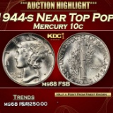 1944-s Mercury Dime Near Top Pop! 10c ms68 FSB SEGS