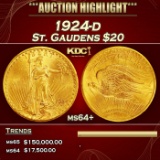 1924-d Gold St. Gaudens Double Eagle $20 ms64+ SEGS