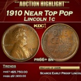 1910 Proof Lincoln Cent Near Top Pop 1c pr66+ bn SEGS