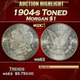 1904-s Morgan Dollar Toned $1 ms63 USCG