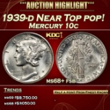 1939-d Mercury Dime Near Top pop! 10c ms68+ fsb SEGS