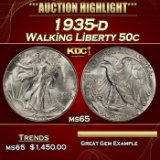 1935-d Walking Liberty Half Dollar 50c ms65 SEGS