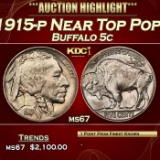1915-p Buffalo Nickel Near Top Pop! 5c ms67 SEGS