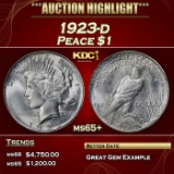 1923-d Peace Dollar $1 ms65+ SEGS
