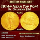 1914-p Gold St. Gaudens Double Eagle Near Top Pop! $20 ms65+ SEGS