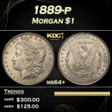 1889-p Morgan Dollar $1 Grades ms64+