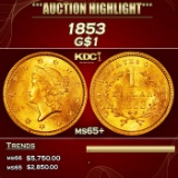 1853 Gold Dollar $1 ms65+ SEGS