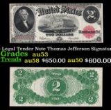 1917 $2 Large Size Legal Tender Note Thomas Jefferson Grades Select AU Signatures Speelman/White