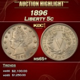 1896 Liberty Nickel 5c ms65+ SEGS