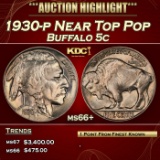 1930-p Buffalo Nickel Near Top Pop 5c ms66+ SEGS