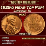 1929-d Lincoln Cent Near Top Pop! 1c ms65+ rd SEGS