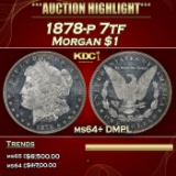 1878-p 7tf Morgan Dollar $1 ms64+ DMPL SEGS