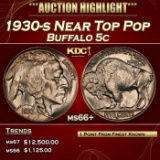 1930-s Buffalo Nickel Near Top Pop 5c ms66+ SEGS