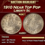 1910 Liberty Nickel Near Top Pop 5c ms66+ SEGS