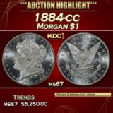 1884-cc Morgan Dollar $1 ms67 SEGS